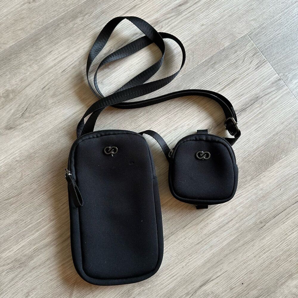 Calia Neoprene Essentials Only Crossbody Solid Black
